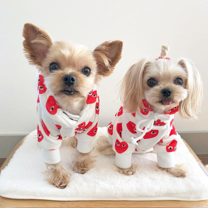 CDG Dog Hoodie Hearts