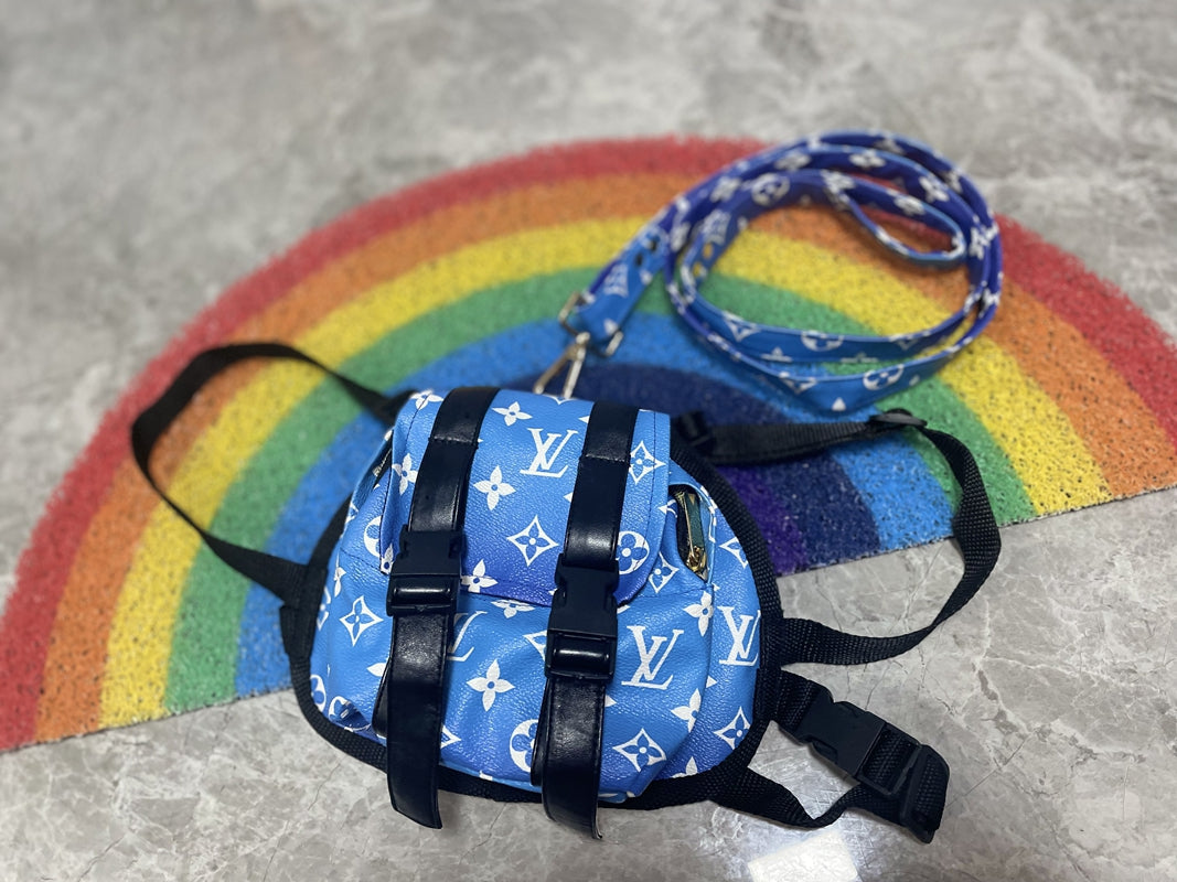 LV Dog Leather Backpack 🔵